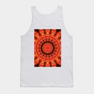 Fire Red Vibrant Mandala Pattern Tank Top